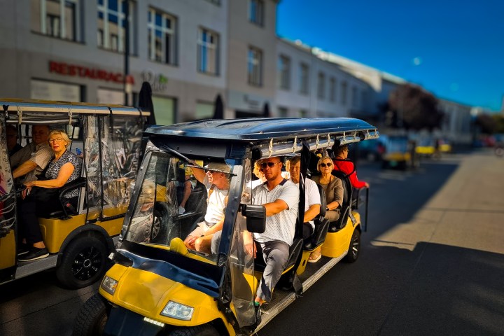 a truck is parked on the side of a building
