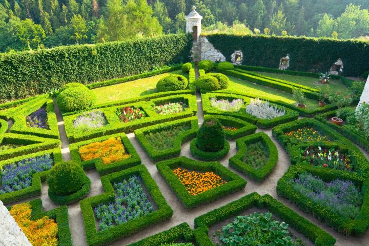 Maze garden in Pieskowa Skala castle near Krakow