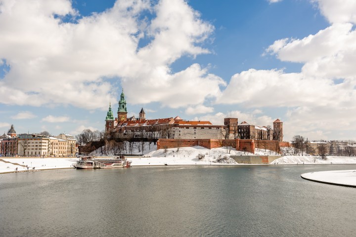 a large ship in the water